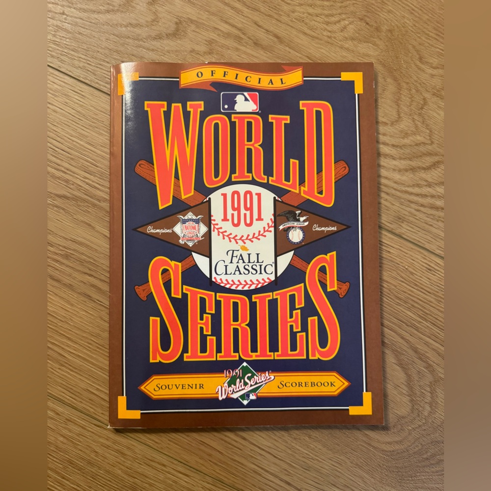 1991 World Series Souvenir Scorebook - Blue and Brown